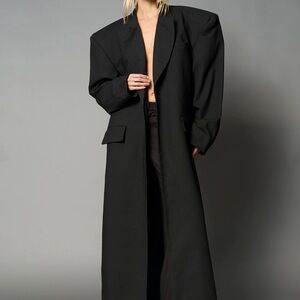 Namilia Black Oversized Blazer Coat